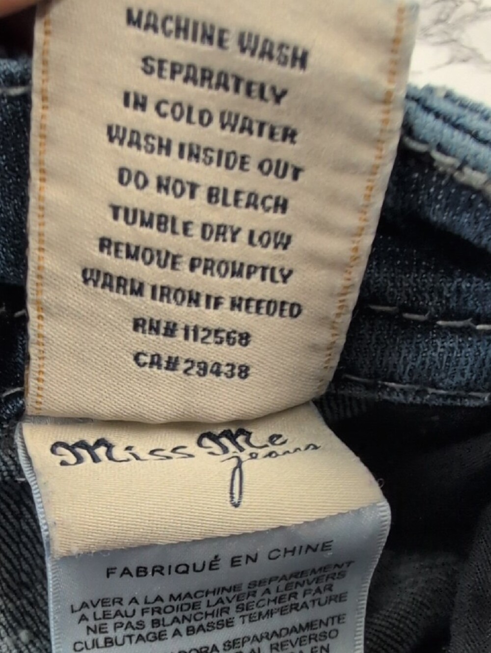 Miss Me Signature Slim Boot Jeans Size 26 Plaid Cross Embellished Distressed - Picture 12 of 15